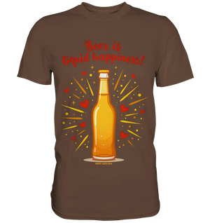 Beer is liquid happiness! – Humorvolles Bierflaschen-Design - Premium Shirt Bright Lights Arts