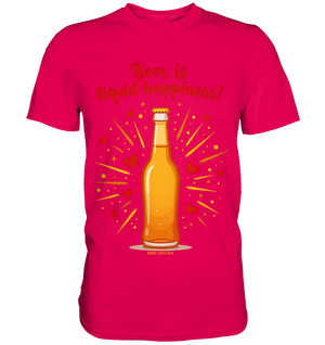 Beer is liquid happiness! – Humorvolles Bierflaschen-Design - Premium Shirt Bright Lights Arts
