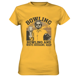 Bowling and white Russians, Man! - Ladies Premium Shirt Bright Lights Arts