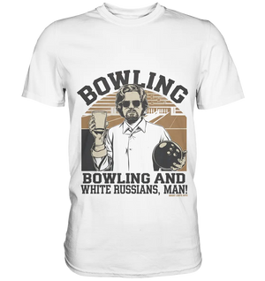Bowling and white Russians, Man! - Premium Shirt Bright Lights Arts