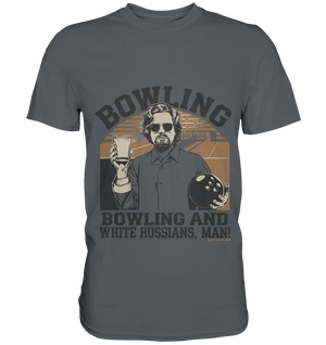 Bowling and white Russians, Man! - Premium Shirt Bright Lights Arts