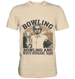 Bowling and white Russians, Man! - Premium Shirt Bright Lights Arts