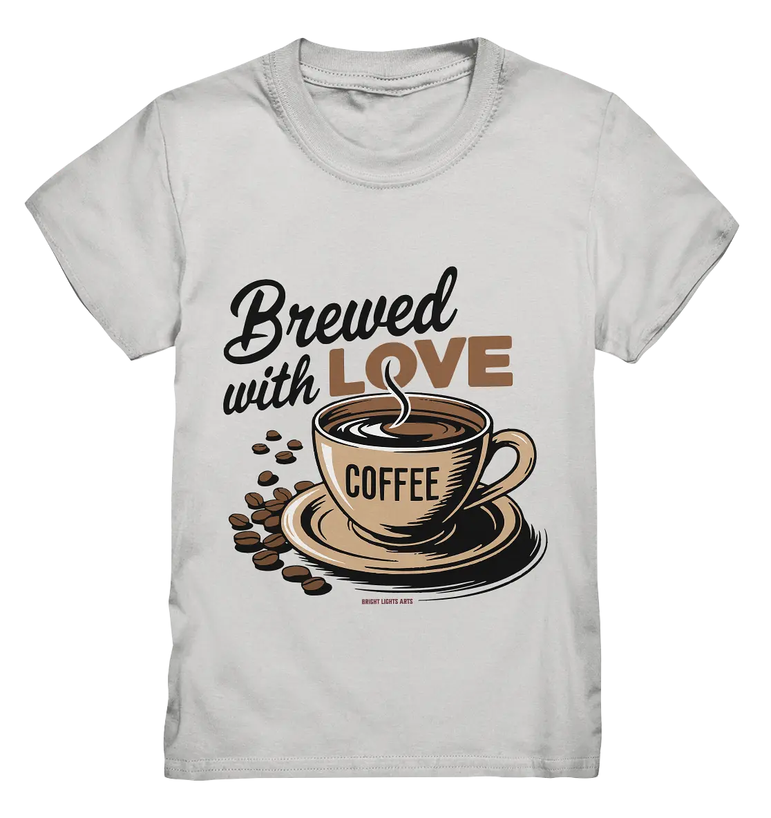Brewed with LOVE – Charmantes Kaffee-Design voller Wärme - Kids Premium Shirt Bright Lights Arts