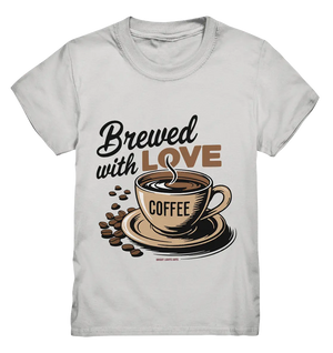 Brewed with LOVE – Charmantes Kaffee-Design voller Wärme - Kids Premium Shirt Bright Lights Arts