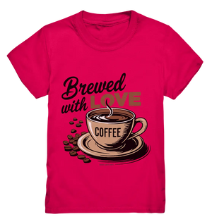 Brewed with LOVE – Charmantes Kaffee-Design voller Wärme - Kids Premium Shirt Bright Lights Arts