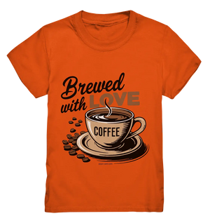 Brewed with LOVE – Charmantes Kaffee-Design voller Wärme - Kids Premium Shirt Bright Lights Arts
