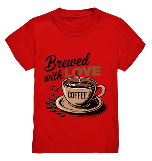 Brewed with LOVE – Charmantes Kaffee-Design voller Wärme - Kids Premium Shirt Bright Lights Arts