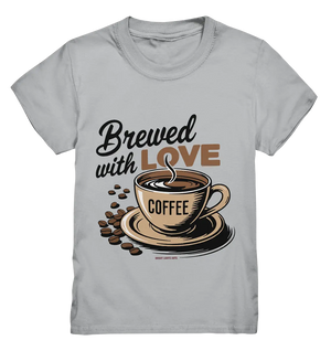 Brewed with LOVE – Charmantes Kaffee-Design voller Wärme - Kids Premium Shirt Bright Lights Arts