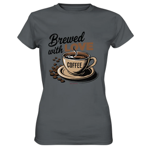 Brewed with LOVE – Charmantes Kaffee-Design voller Wärme - Ladies Premium Shirt Bright Lights Arts