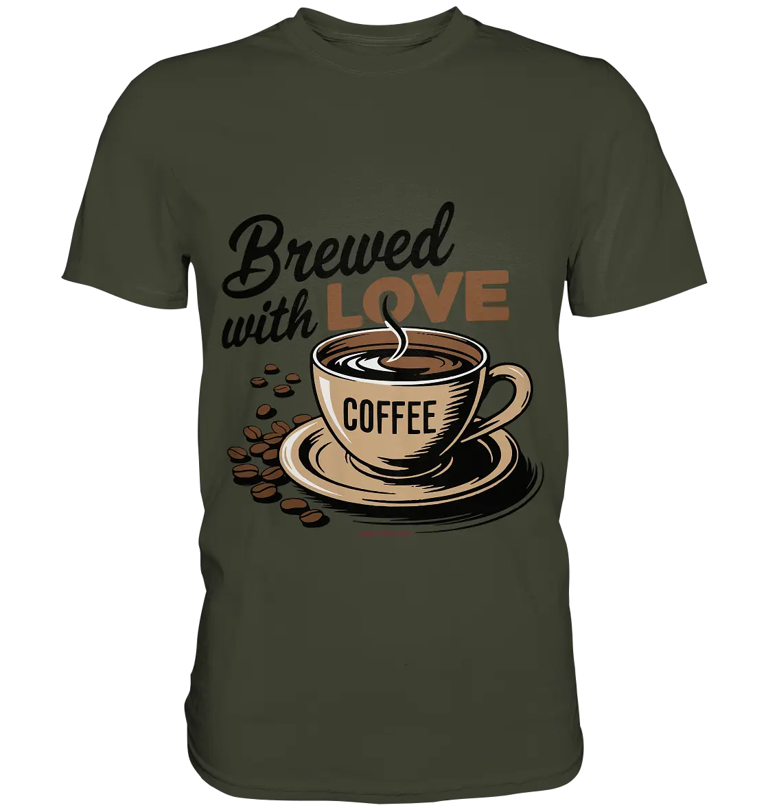 Brewed with LOVE – Charmantes Kaffee-Design voller Wärme - Premium Shirt Bright Lights Arts