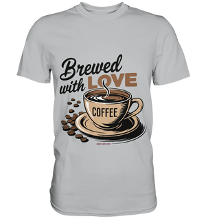Brewed with LOVE – Charmantes Kaffee-Design voller Wärme - Premium Shirt Bright Lights Arts