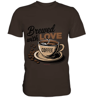 Brewed with LOVE – Charmantes Kaffee-Design voller Wärme - Premium Shirt Bright Lights Arts