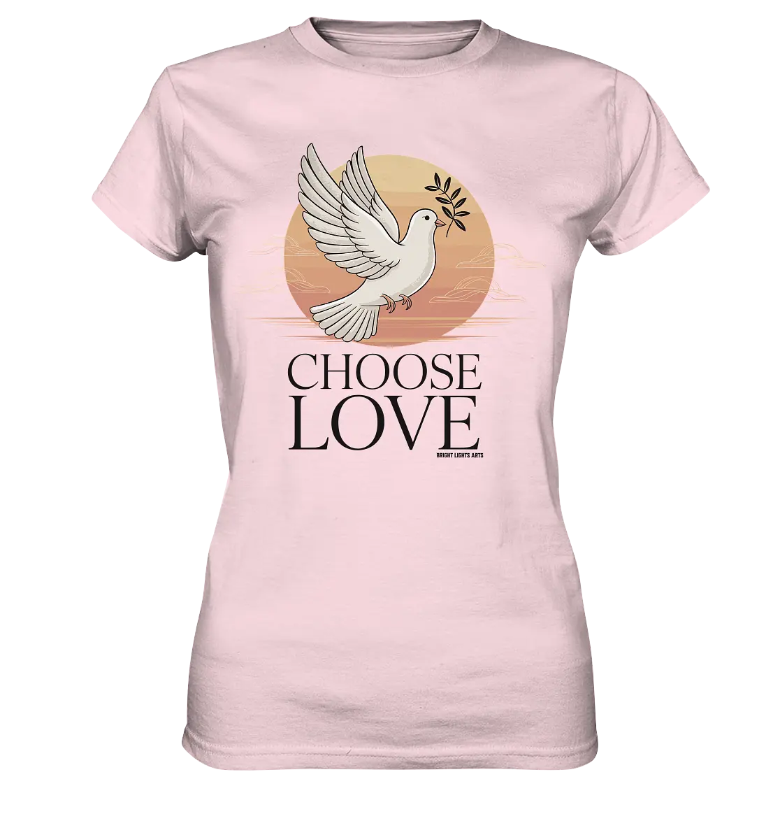 CHOOSE LOVE – Friedvolle Tauben-Illustration für Harmonie - Ladies Premium Shirt Bright Lights Arts