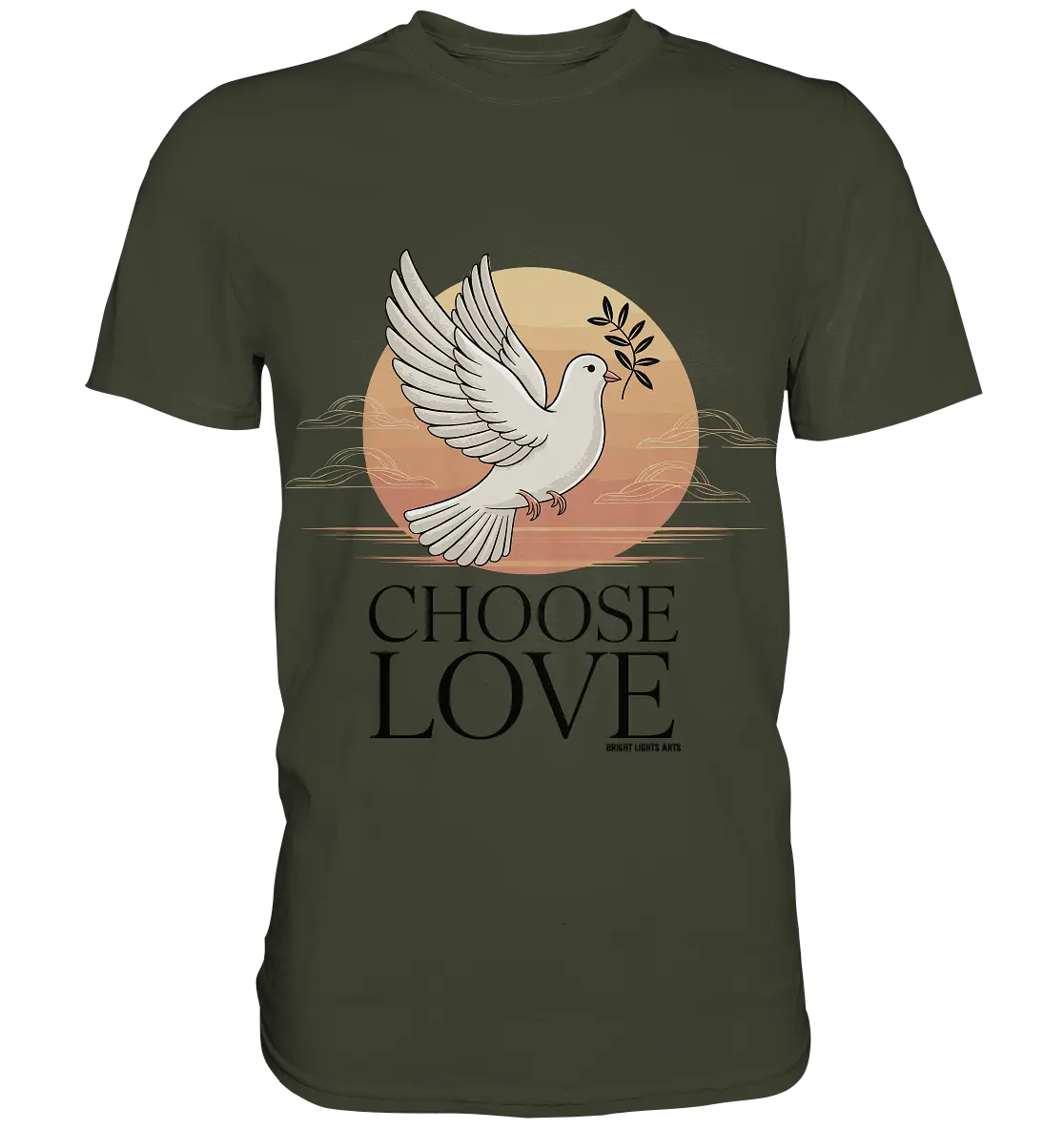 CHOOSE LOVE – Friedvolle Tauben-Illustration für Harmonie - Premium Shirt Bright Lights Arts