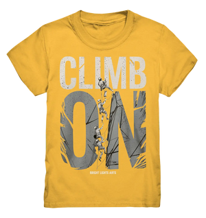 CLIMB ON – Abenteuerliches Kletter - Design mit Teamgeist - Kids Premium Shirt - Bright Lights Arts