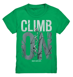 CLIMB ON – Abenteuerliches Kletter - Design mit Teamgeist - Kids Premium Shirt - Bright Lights Arts