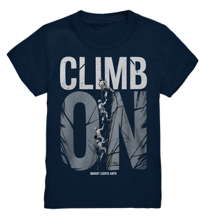 CLIMB ON – Abenteuerliches Kletter - Design mit Teamgeist - Kids Premium Shirt - Bright Lights Arts