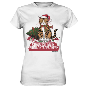Chaos ist mein Weihnachtsgeschenk – Lustige Katzenillustration - Ladies Premium Shirt Bright Lights Arts