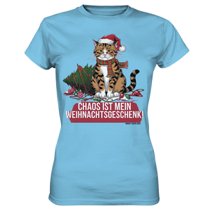 Chaos ist mein Weihnachtsgeschenk – Lustige Katzenillustration - Ladies Premium Shirt Bright Lights Arts