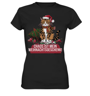 Chaos ist mein Weihnachtsgeschenk – Lustige Katzenillustration - Ladies Premium Shirt Bright Lights Arts