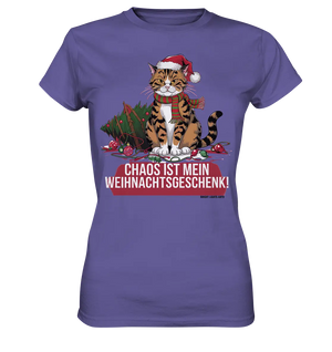 Chaos ist mein Weihnachtsgeschenk – Lustige Katzenillustration - Ladies Premium Shirt Bright Lights Arts