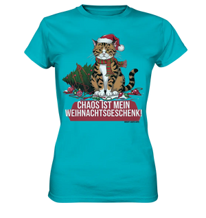 Chaos ist mein Weihnachtsgeschenk – Lustige Katzenillustration - Ladies Premium Shirt Bright Lights Arts
