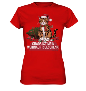 Chaos ist mein Weihnachtsgeschenk – Lustige Katzenillustration - Ladies Premium Shirt Bright Lights Arts