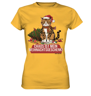 Chaos ist mein Weihnachtsgeschenk – Lustige Katzenillustration - Ladies Premium Shirt Bright Lights Arts