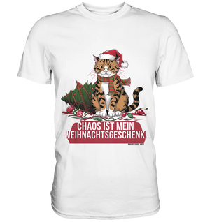 Chaos ist mein Weihnachtsgeschenk – Lustige Katzenillustration - Premium Shirt Bright Lights Arts