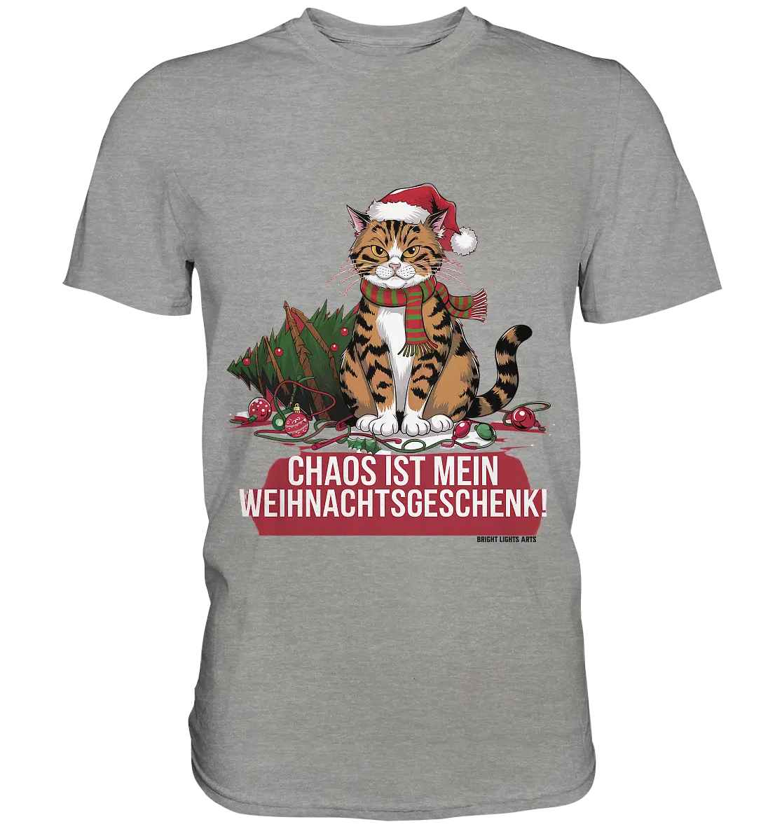 Chaos ist mein Weihnachtsgeschenk – Lustige Katzenillustration - Premium Shirt Bright Lights Arts