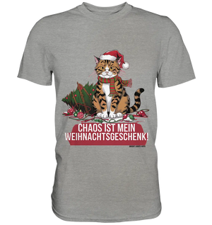 Chaos ist mein Weihnachtsgeschenk – Lustige Katzenillustration - Premium Shirt Bright Lights Arts