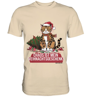 Chaos ist mein Weihnachtsgeschenk – Lustige Katzenillustration - Premium Shirt Bright Lights Arts