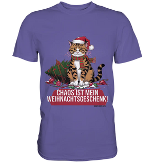 Chaos ist mein Weihnachtsgeschenk – Lustige Katzenillustration - Premium Shirt Bright Lights Arts