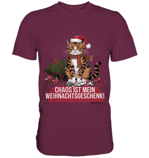 Chaos ist mein Weihnachtsgeschenk – Lustige Katzenillustration - Premium Shirt Bright Lights Arts