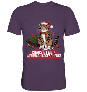 Chaos ist mein Weihnachtsgeschenk – Lustige Katzenillustration - Premium Shirt Bright Lights Arts