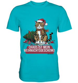 Chaos ist mein Weihnachtsgeschenk – Lustige Katzenillustration - Premium Shirt Bright Lights Arts
