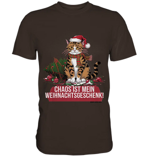 Chaos ist mein Weihnachtsgeschenk – Lustige Katzenillustration - Premium Shirt Bright Lights Arts