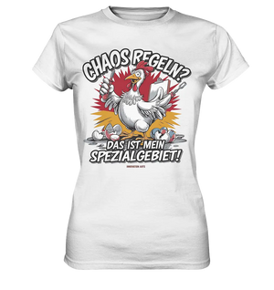 Chaos regeln? Das ist mein Spezialgebiet! – Humorvolles Huhn-Design - Ladies Premium Shirt Bright Lights Arts