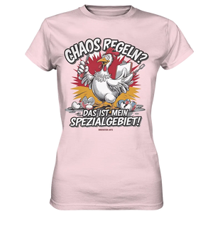 Chaos regeln? Das ist mein Spezialgebiet! – Humorvolles Huhn-Design - Ladies Premium Shirt Bright Lights Arts