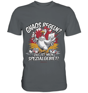 Chaos regeln? Das ist mein Spezialgebiet! – Humorvolles Huhn-Design - Premium Shirt Bright Lights Arts