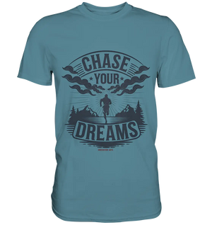 Chase Your Dreams – Motivation trifft kreatives Design - Premium Shirt Bright Lights Arts