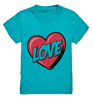 Comic-Herz mit LOVE-Schriftzug - Kids Premium Shirt Bright Lights Arts