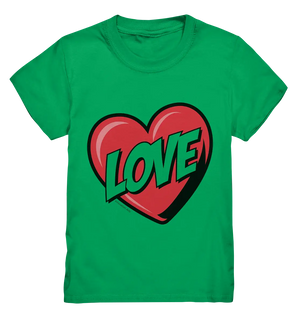 Comic-Herz mit LOVE-Schriftzug - Kids Premium Shirt Bright Lights Arts