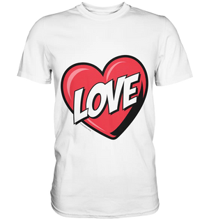 Comic-Herz mit LOVE-Schriftzug - Premium Shirt Bright Lights Arts