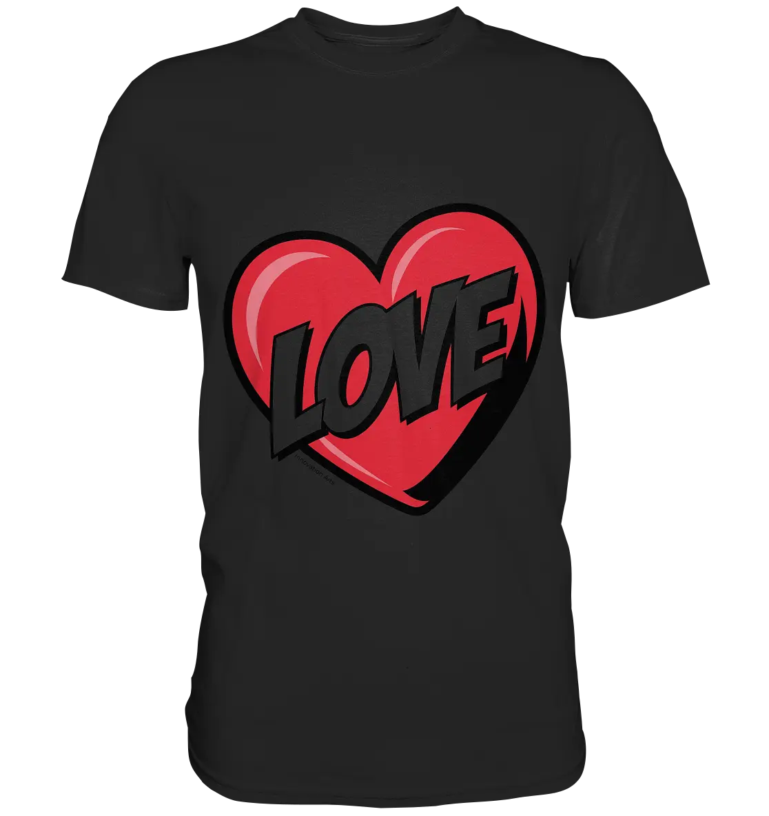 Comic-Herz mit LOVE-Schriftzug - Premium Shirt Bright Lights Arts