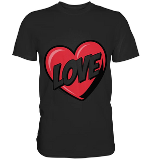 Comic-Herz mit LOVE-Schriftzug - Premium Shirt Bright Lights Arts