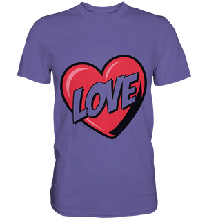 Comic-Herz mit LOVE-Schriftzug - Premium Shirt Bright Lights Arts