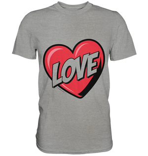 Comic-Herz mit LOVE-Schriftzug - Premium Shirt Bright Lights Arts