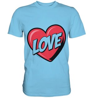 Comic-Herz mit LOVE-Schriftzug - Premium Shirt Bright Lights Arts