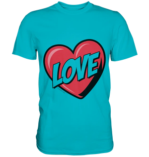 Comic-Herz mit LOVE-Schriftzug - Premium Shirt Bright Lights Arts